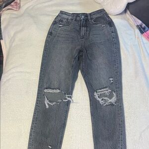 Distressed Black Women's Jeans